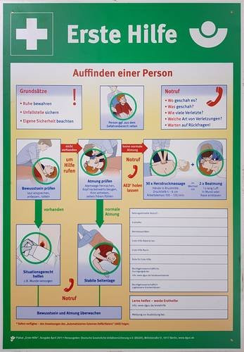 KS Tools Erste Hilfe Aushang Schild in Grün aus Kunststoff - Bild 1