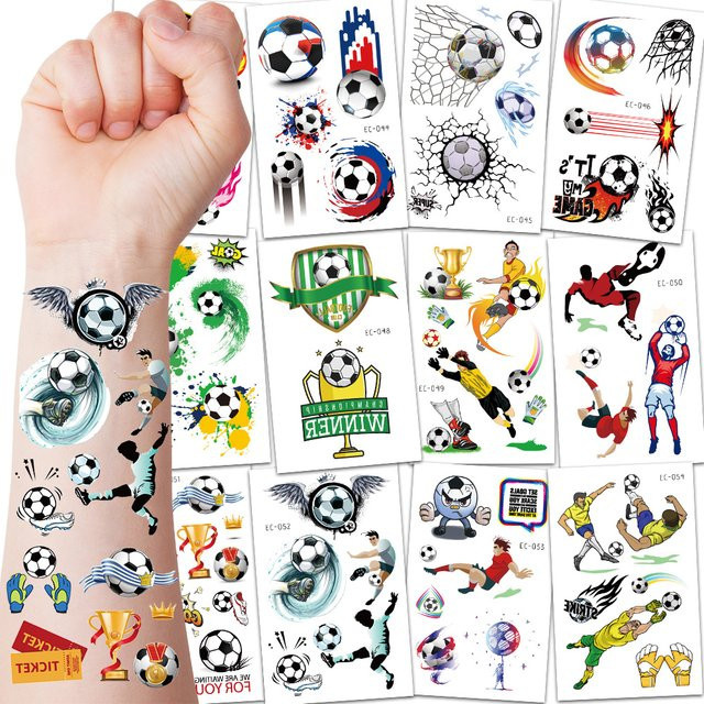ROCOOART Temporäre Tattoos Fußball, 12 Stück, Kinder - Bild 1