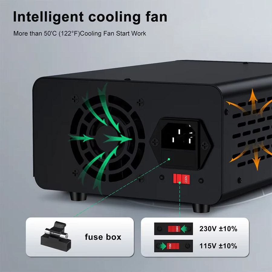 Wanptek Labornetzteil einstellbar mit USB-A und USB-C Ausgang, 30 V 10 A Gleichstromnetzteil mit Kurzschlussalarm - Bild 2
