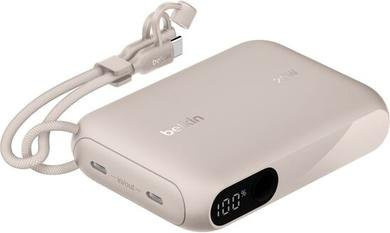 Belkin BoostCharge Powerbank 10.000 mAh mit 20 W PD und Display in Sand, USB-C - Bild 1
