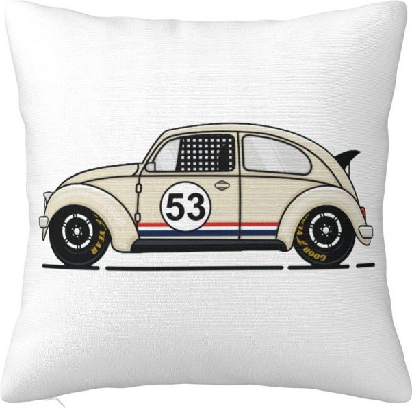 Modern Classic Rennwagen Herbie Kissenbezug aus Polyester, Farbe: Weiß, B/T/H: 45 x 45 x 0 cm - Bild 1