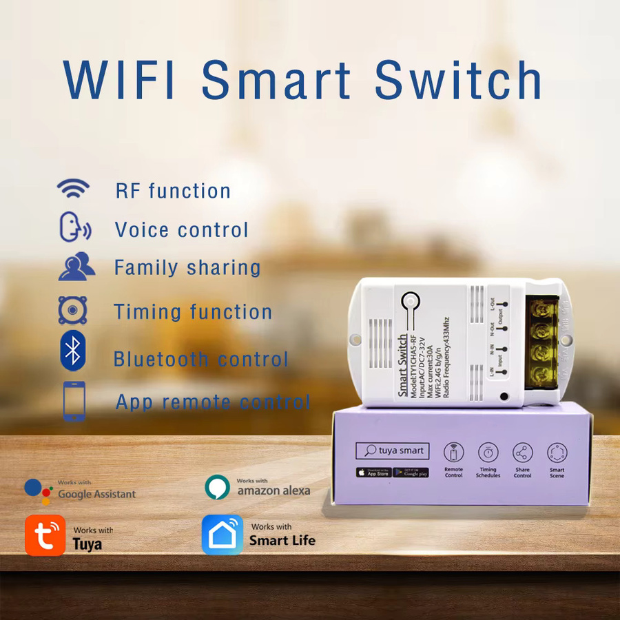 Tuya Smart WLAN Switch 30A Intelligentes Automatisierungsmodul mit App-Fernbedienung in Weiß - Bild 2