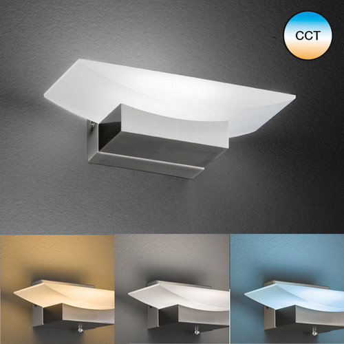 Fischer & Honsel LED-Wandleuchte Bowl TW in Weiß und Nickel mit dimmbarer Funktion - Bild 2