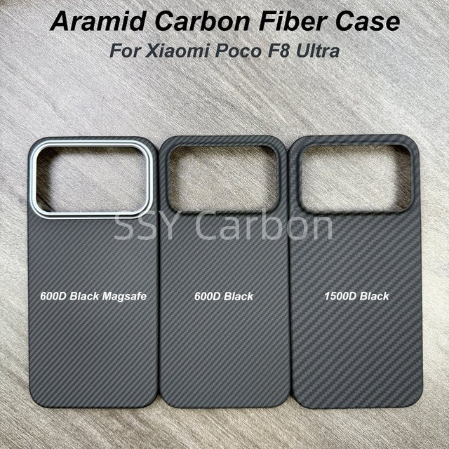 Echte Carbonfaser-Hülle für Xiaomi Poco F8 Ultra in Schwarz, ultraleichte Aramid-Faser-Schutzhülle mit schlankem Design - Bild 1