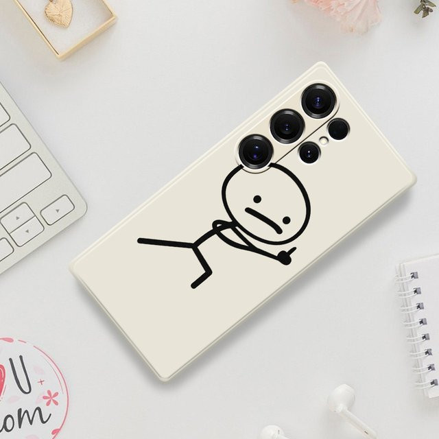 Lustige Stickman Silikonhülle für Samsung Galaxy S26 Ultra und S26 Plus aus TPU - Bild 1