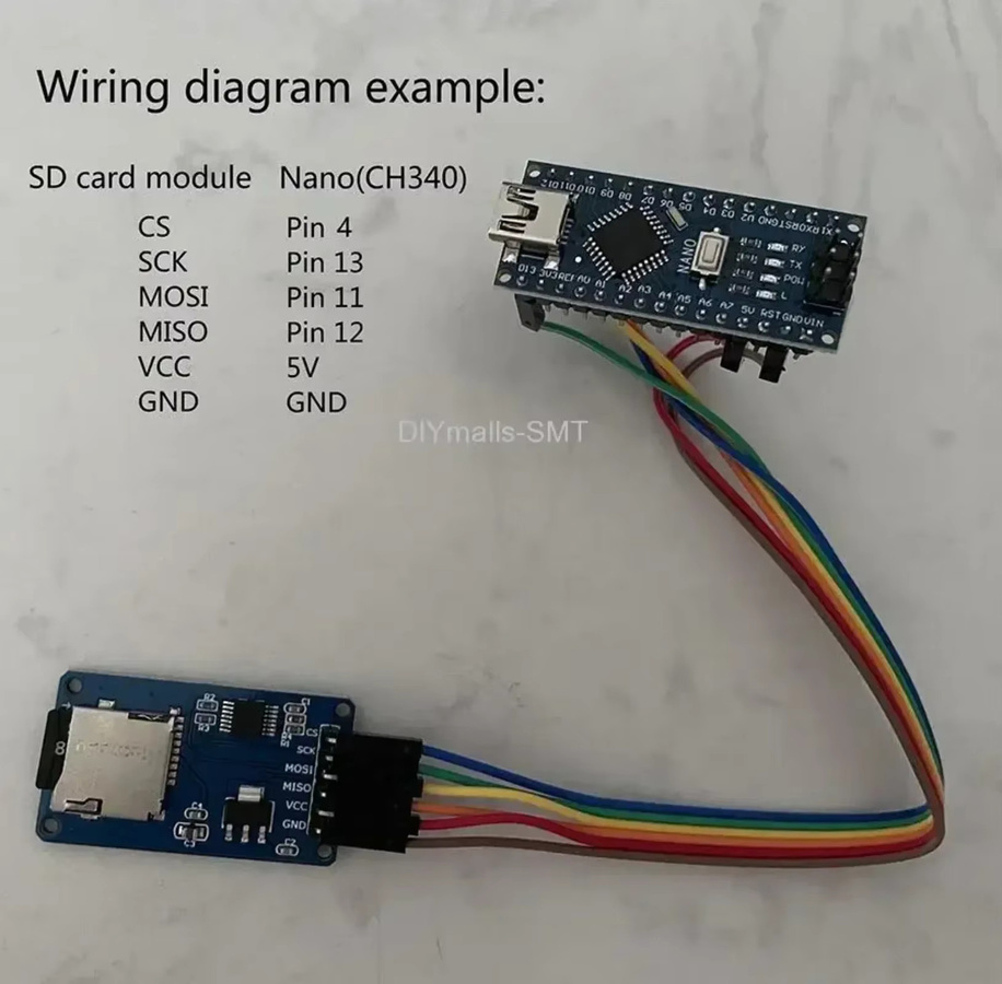 5er Set Micro SD Karten Modul mit 40 Pin Dupont Kabel für Arduino ESP32 Raspberry Pi SPI Schnittstelle, Blau, wishiot - Bild 4