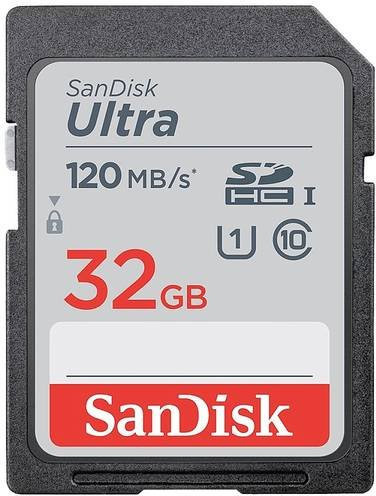 SanDisk Ultra SDHC Speicherkarte 32GB Class 10 UHS-I in Schwarz und Grau - Bild 1