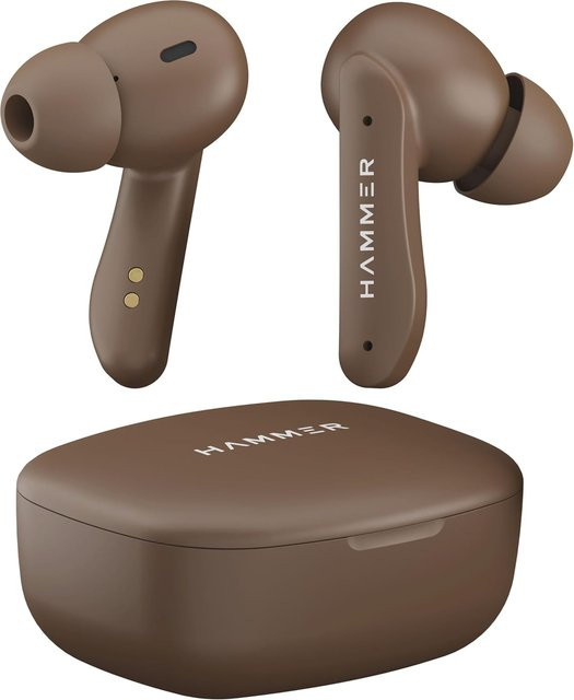 Hammer Solitude Bluetooth In-Ear-Ohrhörer mit ENC, Schnellladung Typ C und IPX4 Wasserbeständigkeit in Braun - Bild 1