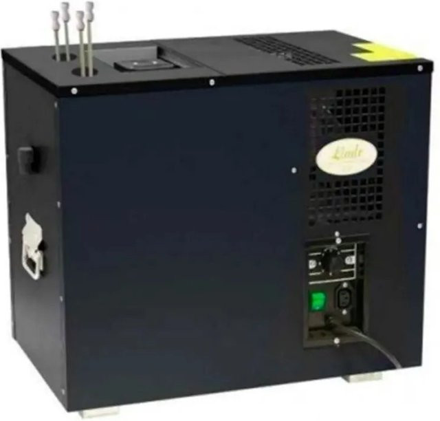 Ich-Zapfe Bierzapfanlage As-80 mit Durchlaufkühler und Nasskühler in Schwarz aus Metall und Edelstahl, B/T/H: 47,4 x 33,0 x 52,8 cm - Bild 1