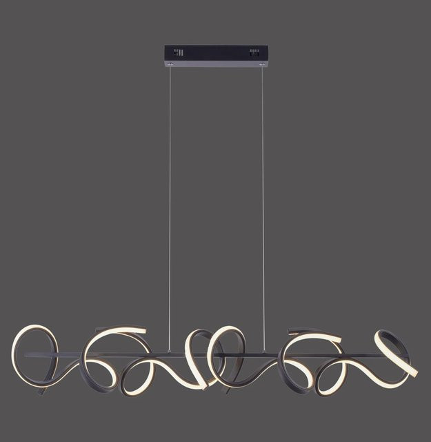 Just Light. LED-Pendelleuchte Curls in Schwarz aus Stahl, dimmbar, B/T/H: 21 x 21 x 99 cm - Bild 1