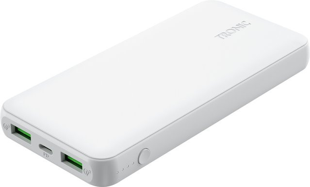 TRONIC Powerbank mit 10000 mAh in Weiß mit USB-A und USB-C Anschlüssen - Bild 1