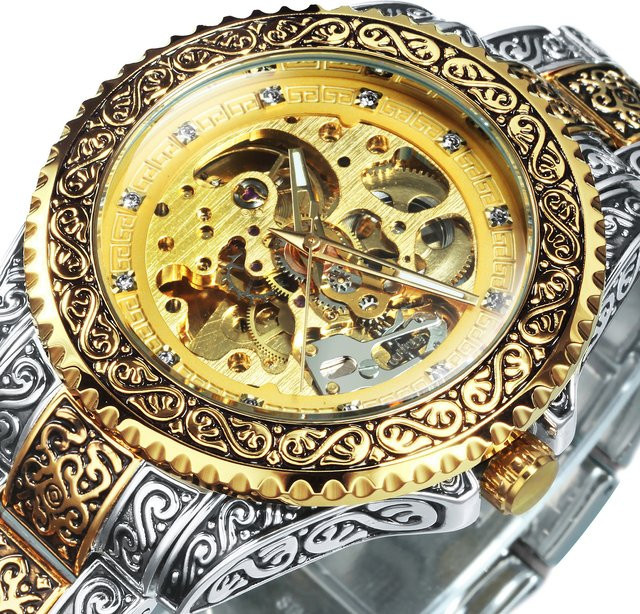 WINNER Armbanduhr Automatik, Edelstahl, Gold, Herren - Bild 1