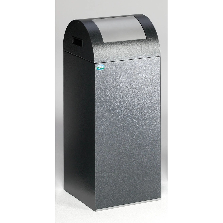 PROREGAL Selbstlöschender Wertstoffsammler Rund mit Einwurfklappe, 60 Liter, Verzinkter Stahl, Grau Silber, H x B x T: 80 x 32 x 32 cm - Bild 2