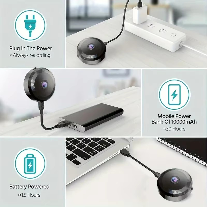Xiaomi Mini Sicherheitssicherheit Kamera A11 mit 1080P HD, Drahtlose Wi-Fi Überwachung, Bewegungserkennung, Schwarz - Bild 2
