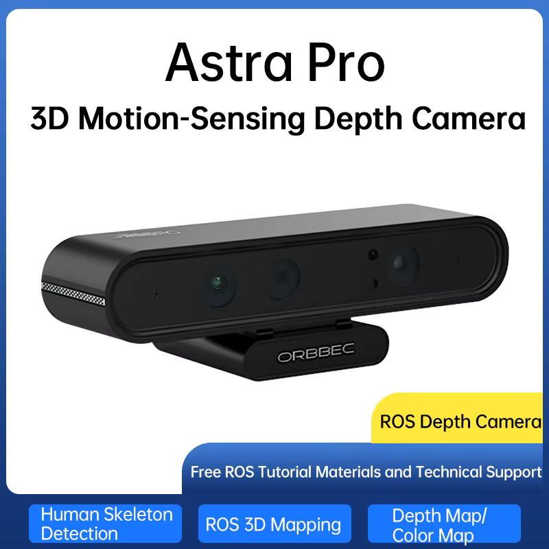Orbbec ASTRA Pro 3D-Tiefenkameramodul in Schwarz mit 0,6-8m Reichweite für KI-Roboter, Raspberry Pi und Drohnen-Entwicklung zur Gesichtserkennung mit ROS1/ROS2 Unterstützung - Bild 5