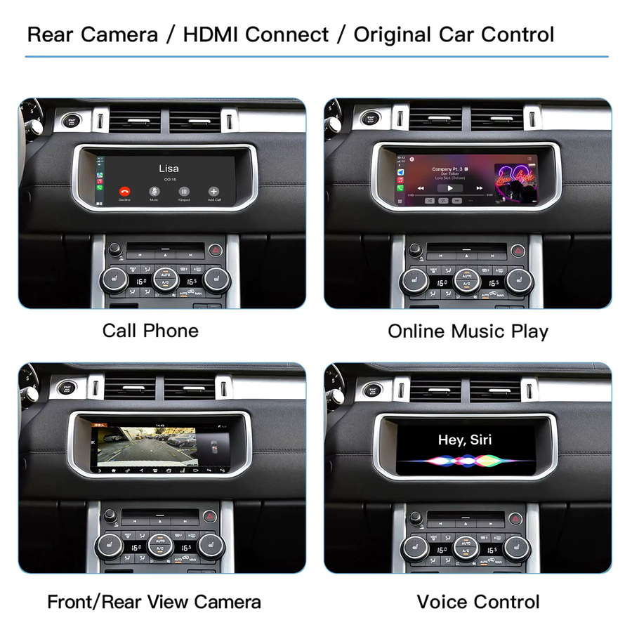 Kabelloses CarPlay und Android Auto Interface für Jaguar XF XJL XE E-PACE F-TYPE sowie Land Rover Discovery 5 Evoque 2016-2018 mit 8 Zoll Display und AirPlay Mirror Link von REEIIO - Bild 3