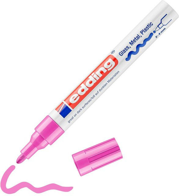 edding 750 Glanzlack-Marker Permanent Marker mit Bullet-Spitze in Pink - Bild 1