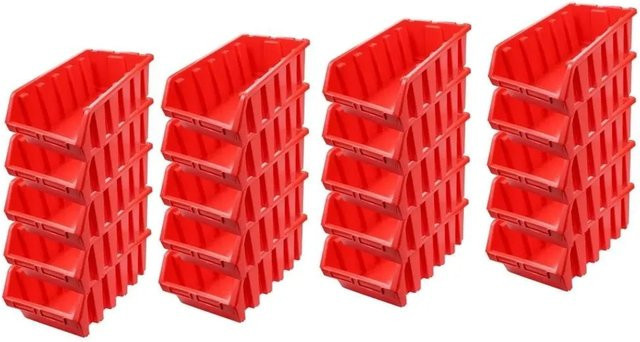 PROREGAL SuperSparSet mit 20 Sichtlagerboxen aus Polypropylen in Rot, H x B x T: 18,7 x 33,3 x 50 cm - Bild 1