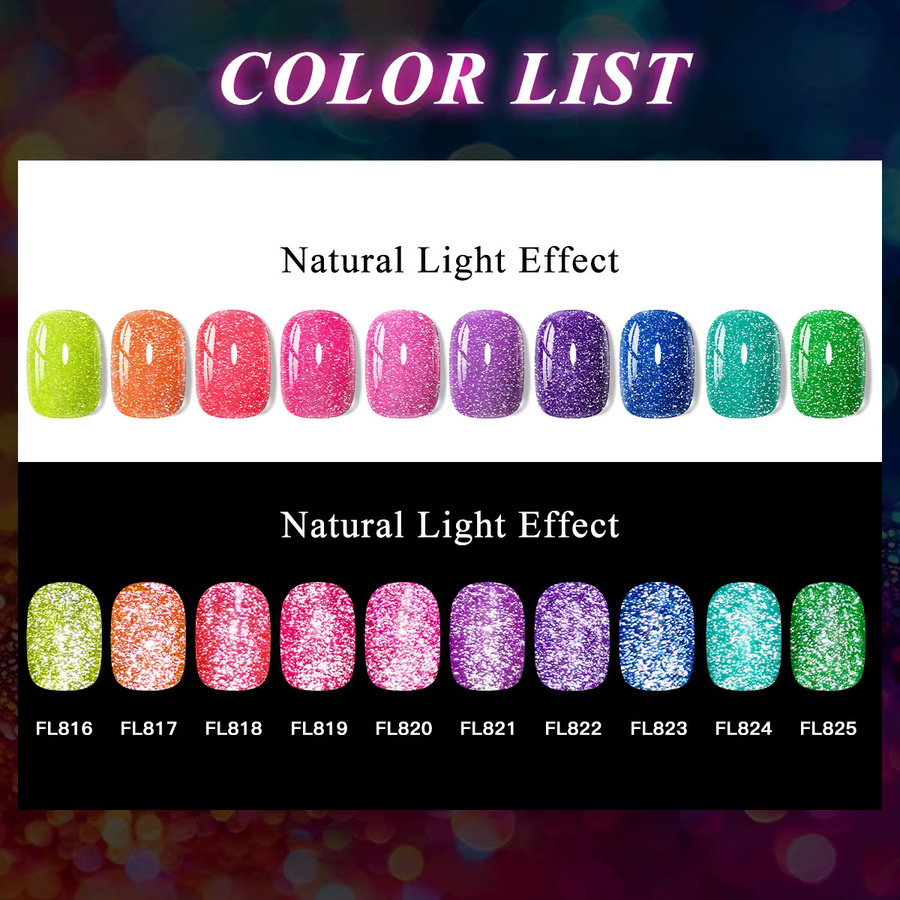 Four Lily Glitzer-Gel-Nagellack, Neon, Schimmernd, 10 ml - Bild 5