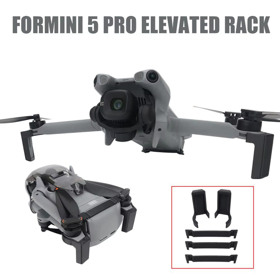 Erweitertes Fahrwerk für DJI Mini 5 Pro in Schwarz mit integrierter Stativhalterung - Bild 3