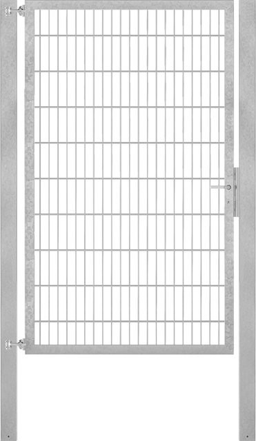Einzeltor Flexo Plus in Grau aus Stahl mit Pfosten, Breite: 125 cm, Höhe: 200 cm, Pfostenmaße: 80 x 80 cm - Bild 1