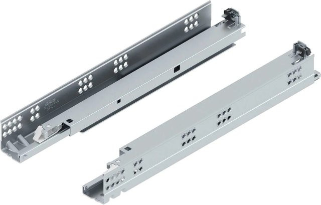 Blum Unterbodenführung Tandem Tip-On 560H Push-to-Open aus verzinktem Stahl in Silber, Länge: 400 mm - Bild 1
