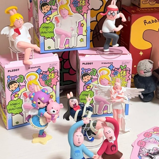 Plzdot Irasutoya X My Friend Rabbit, Modellspielzeug, Rosa Kaninchen, Einzelfigur - Bild 1