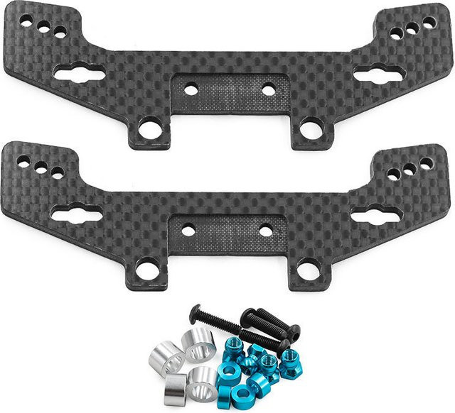 Tamiya TT02/TT02R Carbonfaser-Stoßdämpferbrücke, Zubehör, Carbonfaser - Bild 1