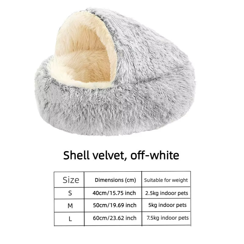 DUTRIEUX Katzenbett Höhle aus Plüsch in Grau für Katzen und kleine Hunde - Bild 4