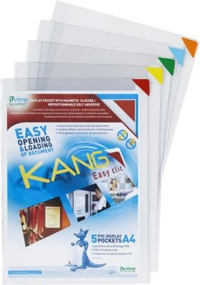 Tarifold Kang Magnetsichttafel Sichtmappe DIN A4, 5 Stück, transparent und farbsortiert aus PVC - Bild 1