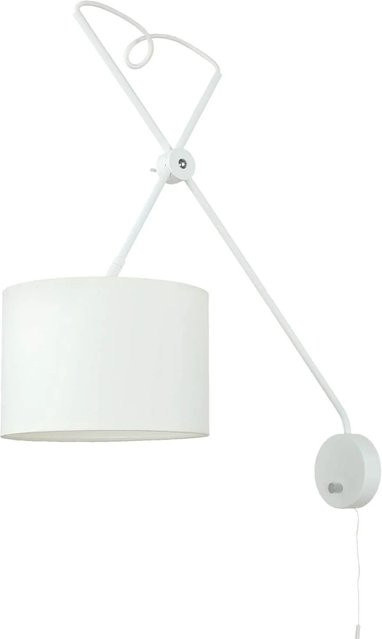 Licht-Erlebnisse Wandlampe in Weiß aus Metall und Stoff mit verstellbarem Schwenkarm und E14 Fassung - Bild 1