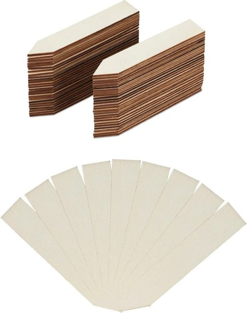 Relaxdays Pflanzenstecker aus Holz in Natur Braun, beschreibbar, 60er Set, Höhe: 10,5 cm, Breite: 2 cm, Tiefe: 0,2 cm - Bild 1