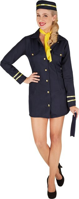 tectake Frauenkostüm Stewardess, Blau, Textil - Bild 1