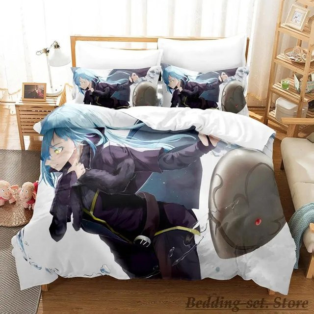 Rimuru Tempest Anime Bettwäsche Set aus Mikrofaser in Blau, bestehend aus Bettbezug und Kopfkissenbezug, Breite: 70 cm, Länge: 133 cm - Bild 1