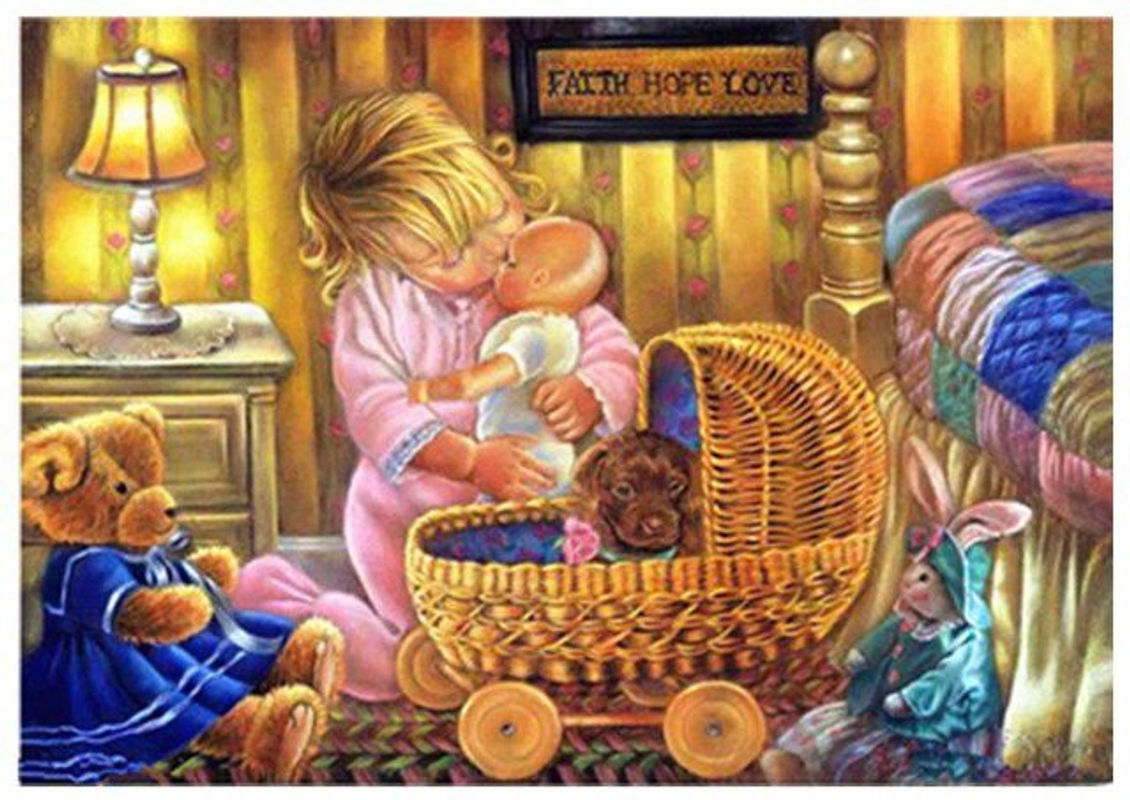 FIYO 5D Diamond Painting Set mit Tiermotiv in Mehrfarbig, B x H: 20 x 30 cm - Bild 1