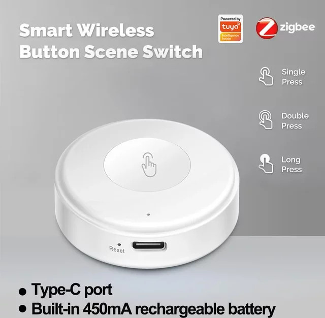 Tuya Zigbee Szene Taste Weiß – Wireless Smart Home Automation Szenario Controller für Smart Life (Zigbee Gateway erforderlich) - Bild 1
