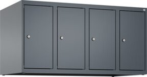 C+P Aufsatzschrank 7016/7016 mit 4 Abteilen und Zylinderschloss, Farbe Anthrazit/Grau, B: 100 cm, H: 50 cm, T: 50 cm - Bild 1