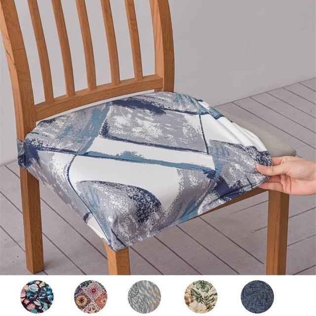 Yupartex Stuhlbezug im Boho-Stil mit grafischem Print, elastisch und waschbar, Blau - Bild 1