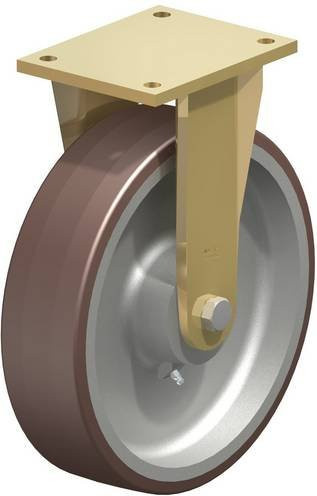 Blickle Bockrolle BS-GB 302K in Silber und Braun mit einem Rad-Durchmesser von 300 mm und einer Tragfähigkeit von maximal 2400 kg - Bild 1