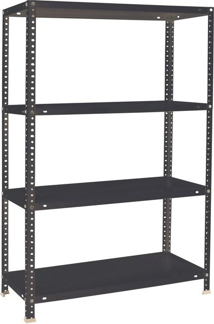 PROREGAL Schraubregal Panda Mid in Anthrazit, H x B x T: 150 x 80 x 50 cm, Metall pulverbeschichtet mit verstellbaren Fachböden - Bild 1