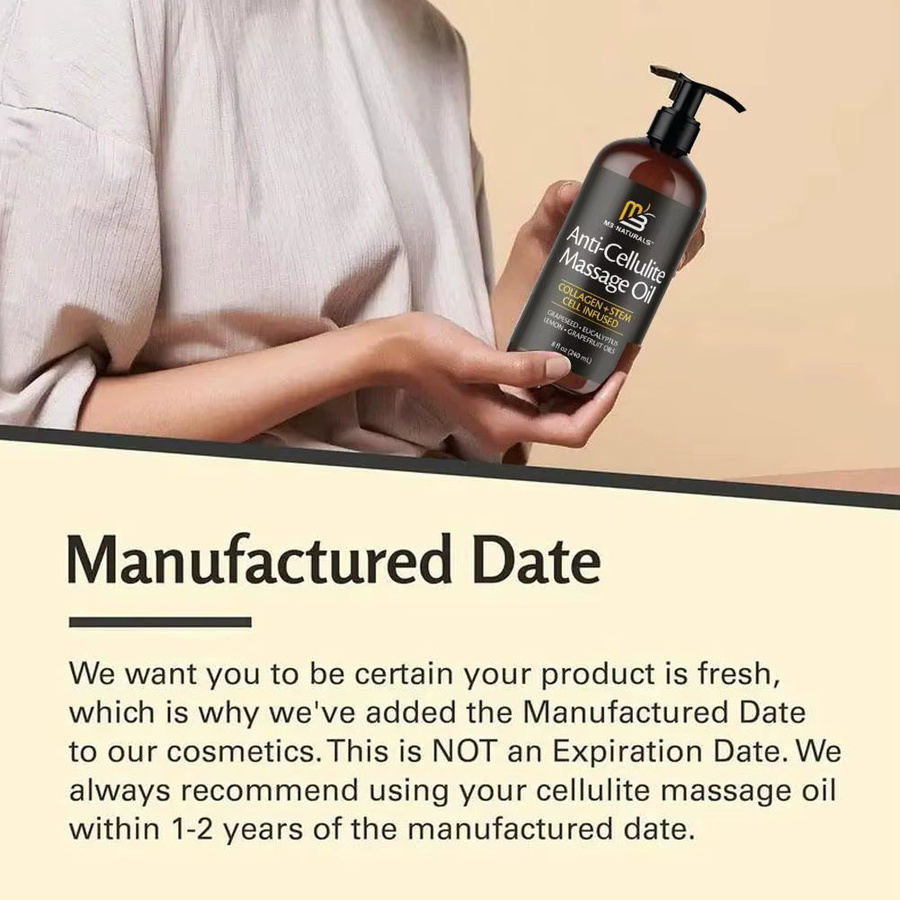 M3 Naturals Anti-Cellulite Massageöl, 240 ml, mit Kollagen, Unisex - Bild 3