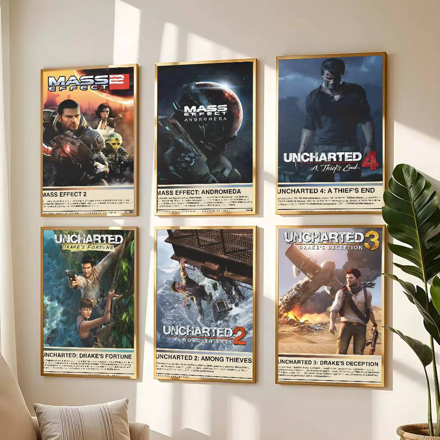 Selbstklebendes Cartoon-Spiel-Poster Bilibili mit Mass Effect und Deus Ex Motiven, Mehrfarbig, Rechteckig - Bild 3
