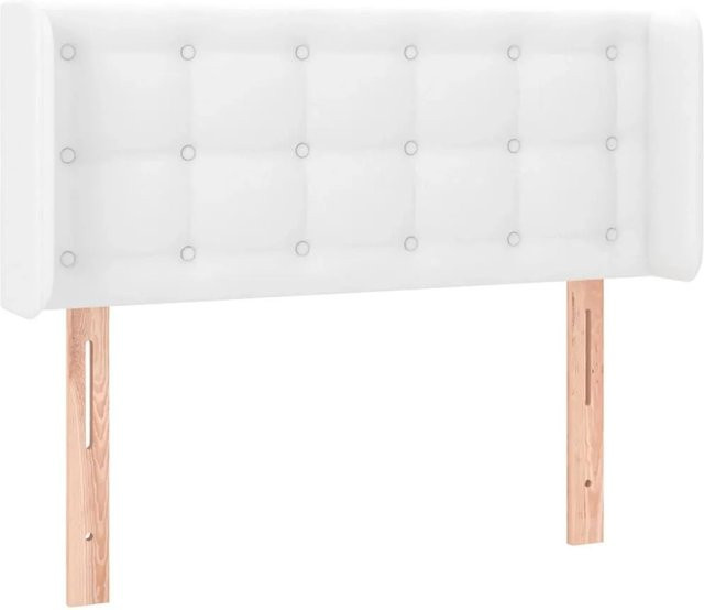 vidaXL LED Kopfteil in Weiß aus Kunstleder mit USB-Ladeport und integrierter Beleuchtung, B/T/H: 103 x 16 x 78/88 cm - Bild 1