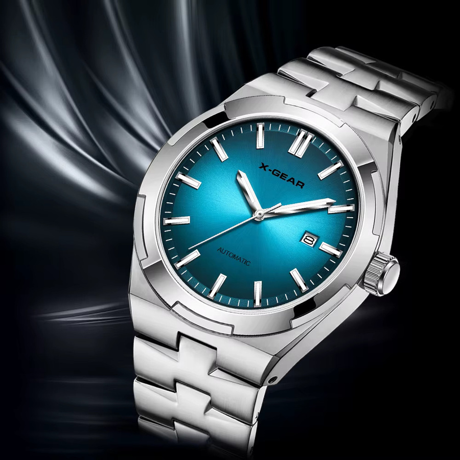 X-GEAR Armbanduhr Automatik, Edelstahl, Blau, Herren - Bild 2