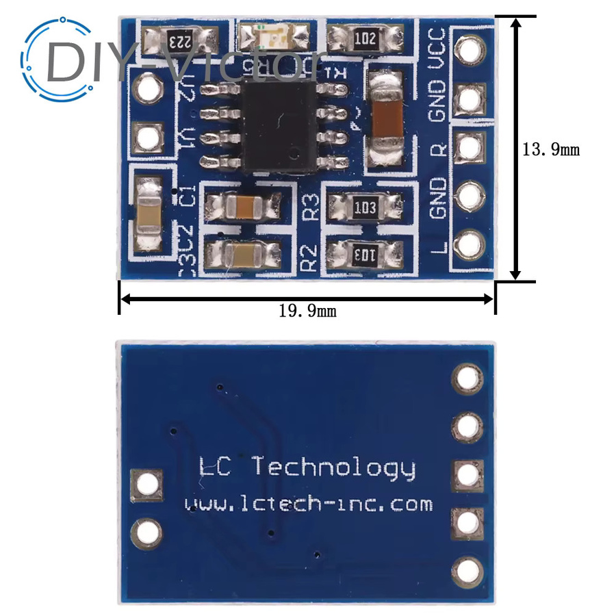 HXJ8002 Audio Power Verstärker Modul Mono Kanal Blau 2,0-5,5 V Ersatz für PAM8403 - Bild 2