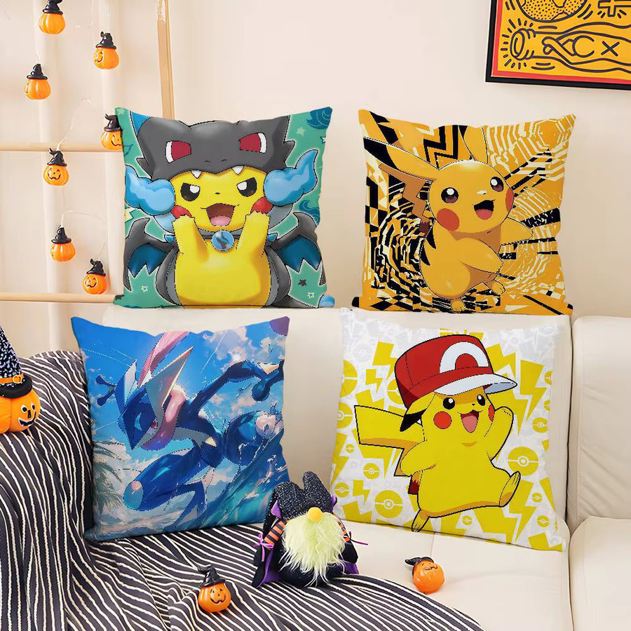 Bandai Pokemon Monster Collection Anime Plüsch-Kissenbezug, quadratisch, Mehrfarbig, Breite: 30 cm, Höhe: 30 cm - Bild 2