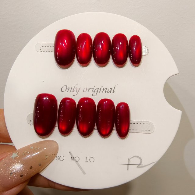 Stylebon Press on Nails, Rot, Kurz Oval, Damen - Bild 1