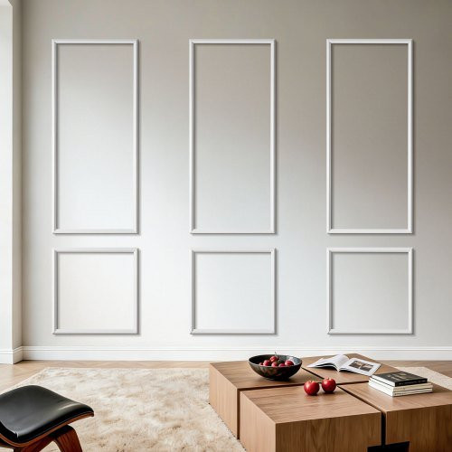 VEVOR Wandform-Set aus lackierbarem Polystyrol, 3er-Set wasserfeste Zierleisten für Wohnzimmer und Schlafzimmer, Weiß, B/H: 61 x 61 cm und 61 x 138 cm - Bild 1
