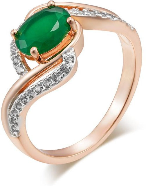 Kinel Ring, grüner Zirkonia, Kupfer, Bicolor, Damen - Bild 1