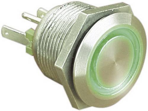 Bulgin Vandalismusgeschützter Drucktaster MPI002/28/GN, 24 V/DC, 0.05A, 1 x Aus/(Ein) tastend, Grün, Durchmesser: 22 mm - Bild 1